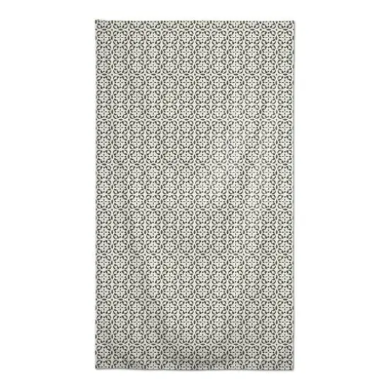 Gray Cream Tile Tablecloth {1}