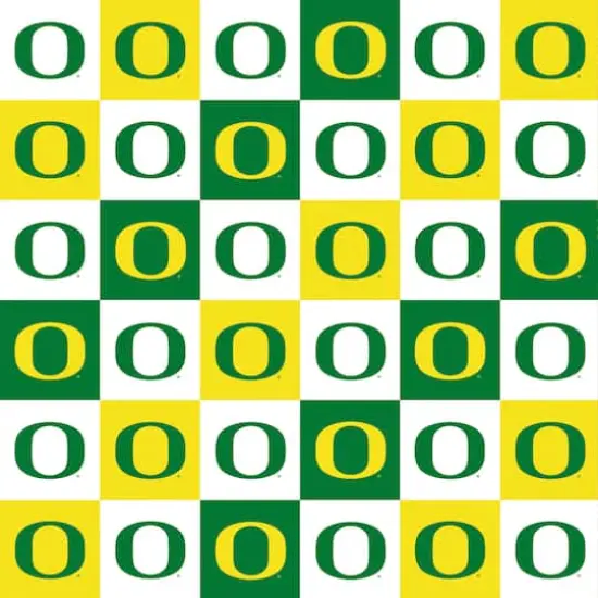 NCAA University of Oregon Ducks Check Cotton Fabric {1}