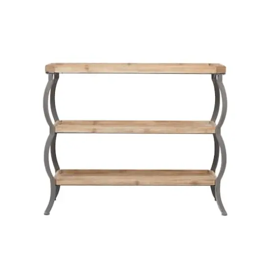 Brown Iron Rustic Console Table, 33" x 39" x 13" {1}