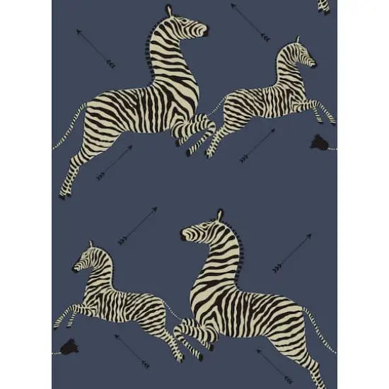 Scalamandre Denim Zebra Safari Peel & Stick Wallpaper {1}