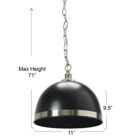 Hello Honey&reg; 5.9ft. Metal Ceiling Light Black and Antique Nickel {6}