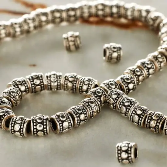 Antique Silver Carved Rondelle Beads by Bead Landing&trade; {3}