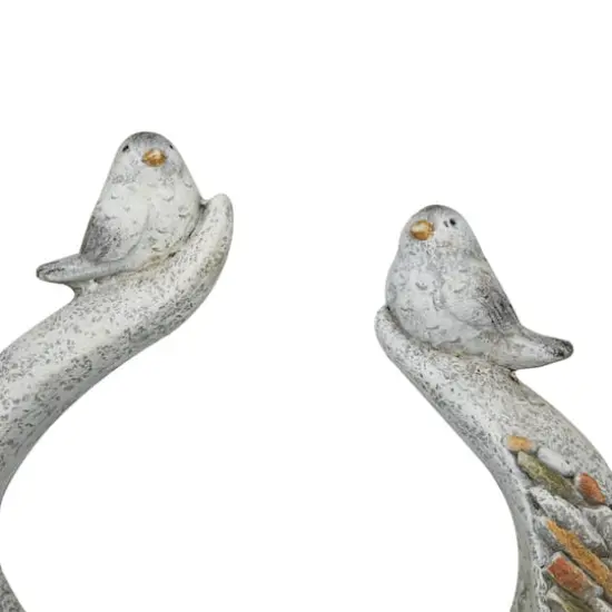 15" Gray Fiberglass Bird Planter with Stone Mosaic Design {5}