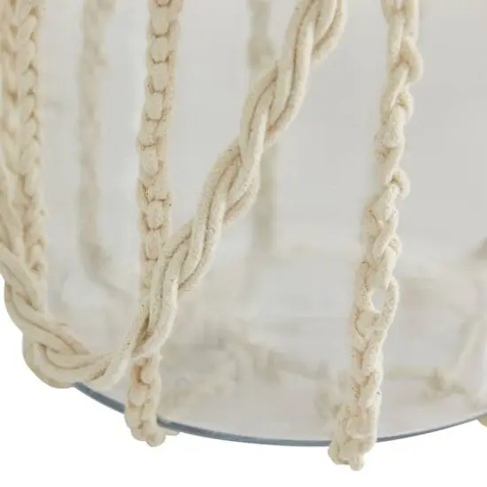 White Glass Coastal Lantern, 8" x 8" x 7" {6}