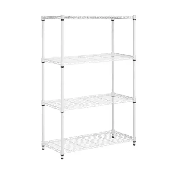 Honey Can Do White 4-Tier Heavy-Duty Adjustable Shelving Unit {4}