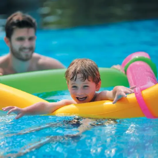 Pool Central&reg; 6ft. Inflatable Purple & Yellow Dinosaur Twisty Tube Pool Toy Set {3}