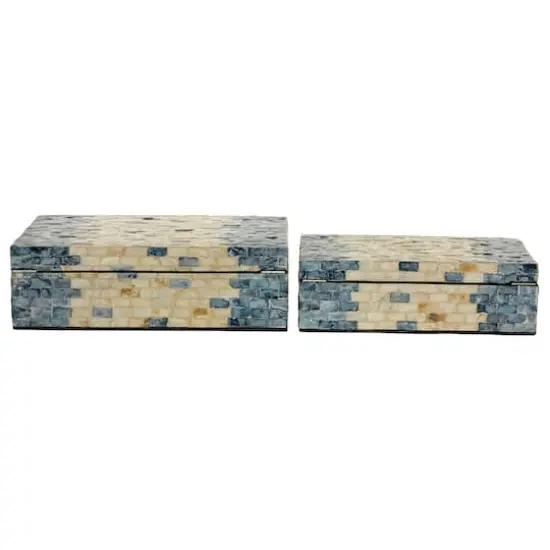 Tan & Blue Wood Coastal Box Set {5}