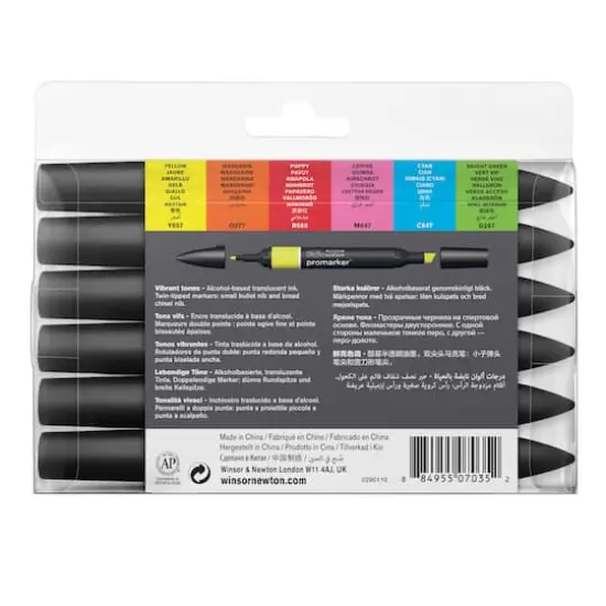 Winsor & Newton&reg; ProMarker&trade; Vibrant Tones 6 Marker Set {3}