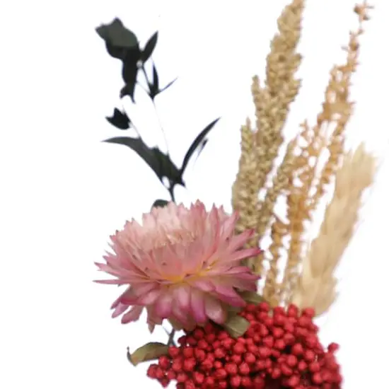 9.5" Pink Dried Floral Arrangement in White Container by Ashland&reg; {4}