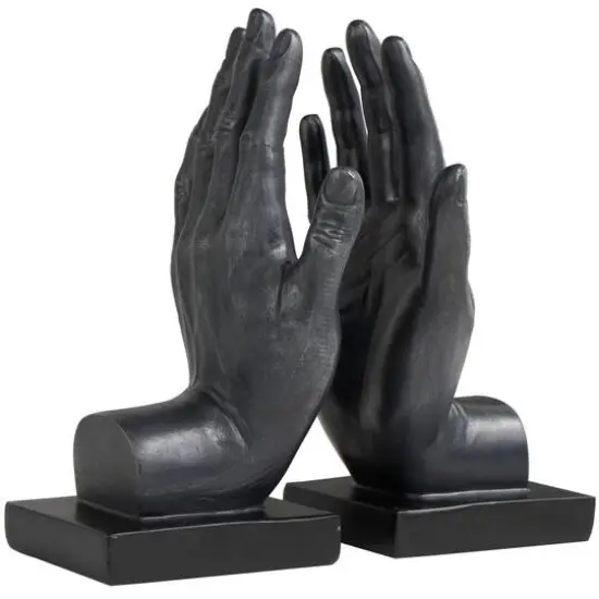 9.5" Black Polystone Hand Bookends, 2ct. {4}