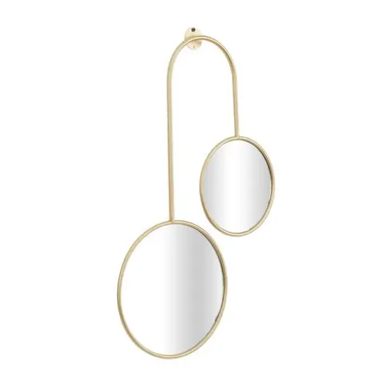 Gold Metal Modern Wall Mirror, Set of28" x 18" x 1" {3}