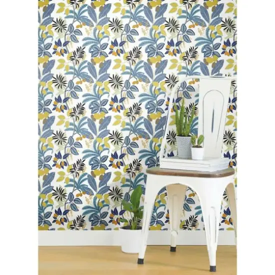 RoomMates Funky Jungle Peel & Stick Wallpaper Blue/Yellow {6}