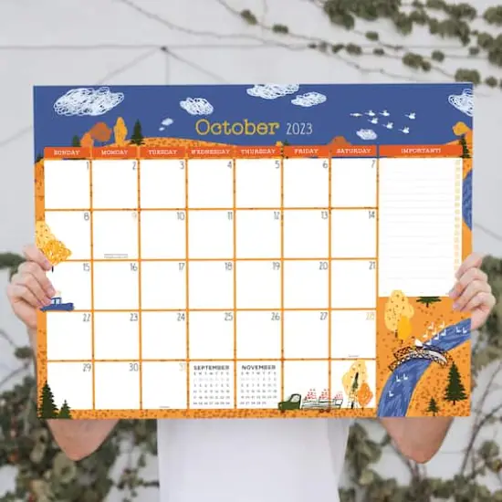 TF Publishing 2023 - 2024 Folk Love Large Desk Pad Monthly Blotter Calendar {7}