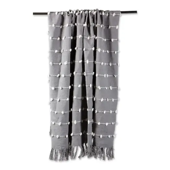 DII&reg; Gray Woven Loop Throw {4}