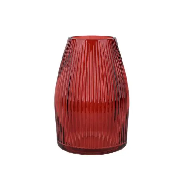 7" Ribbed Glass Vase by Ashland&reg; Burgundy {1}