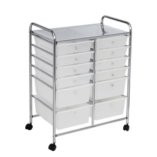 Honey Can Do Chrome 12-Drawer Rolling Craft Storage Cart {1}