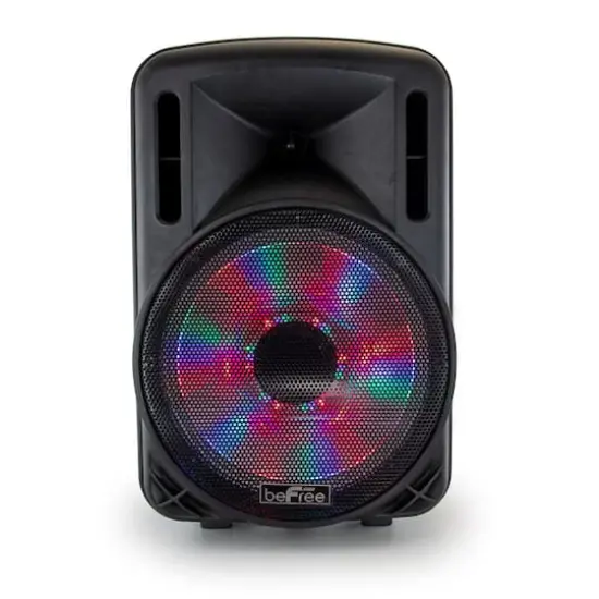 beFree Sound 12" 2500 Watt Bluetooth Portable Party PA Speaker With Illuminating Lights & USB {8}