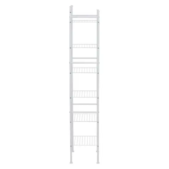 Honey Can Do White 6-Tier Bathroom Storage Shelving Unit {9}