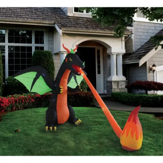 8ft. Inflatable Fire Breathing Dragon {5}