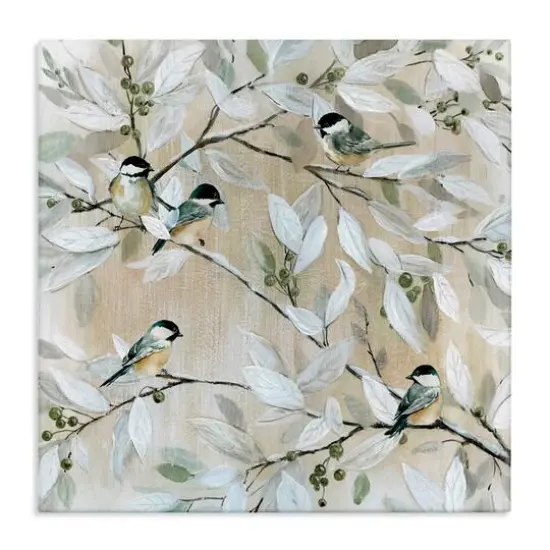 Stupell Industries Chickadee Birds on Branches Canvas Wall Art {1}