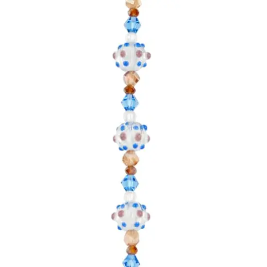 Blue Lampwork Glass Bumpy Round Beads by Bead Landing&trade; {1}