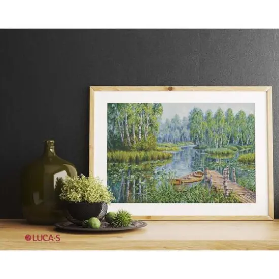 Luca-S Birches at the Edge of the Lake Counted Cross Stitch Kit {4}