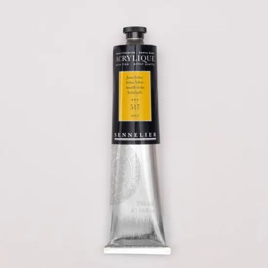Sennelier Extra Fine Artists' Acrylic Paint, 200mL 517 Indian Yellow {1}