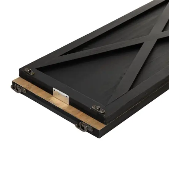 Glitzhome&reg; 32" Black Wooden Tree Collar {9}