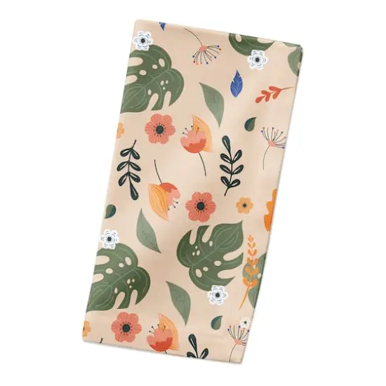 Floral Summer Palms 10" x 10" Cotton Twill Napkin {3}