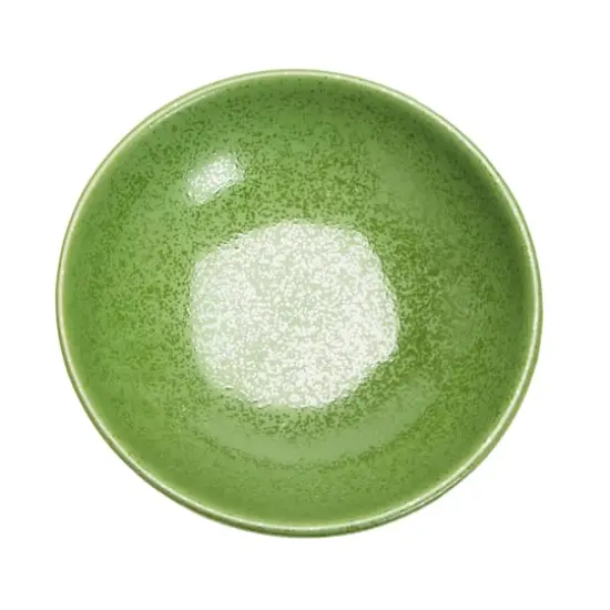Hello Honey&reg; Matte Green Reactive Glaze Stoneware Footed Bowl {3}