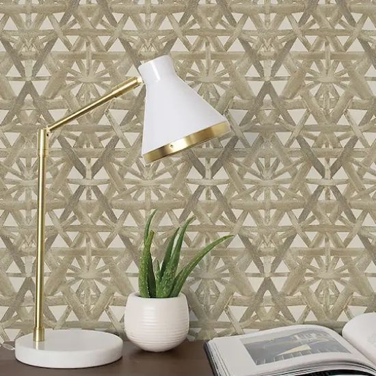 Tommy Bahama&reg; Rattan Lattice Peel & Stick Wallpaper Hemp {7}