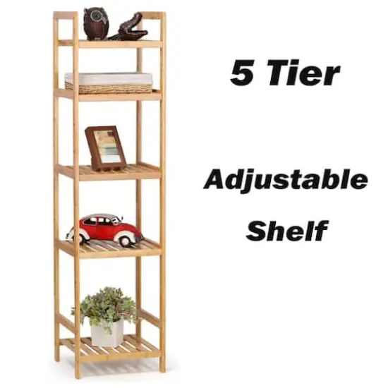 Bamboo 5-Tier Multifunctional Storage Rack {1}