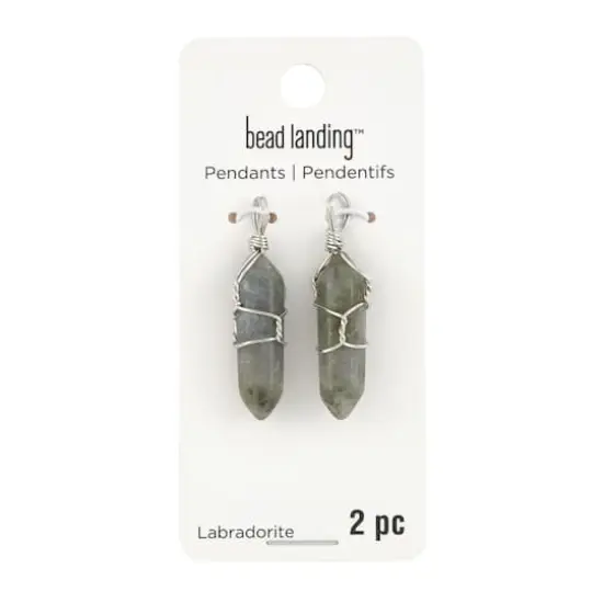 Gray Labradorite Prism Pendants, 2ct. by Bead Landing&trade; {4}