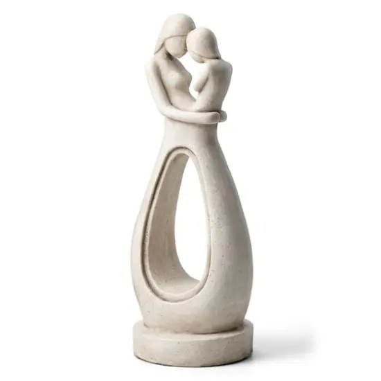 Glitzhome&reg; 24.75" Modern Abstract Sculpture Hugging Mommy & Baby Garden Statue {1}