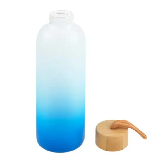24oz. Frosted Glass Sublimation Bottle by Make Market&reg; Blue Gradient {3}