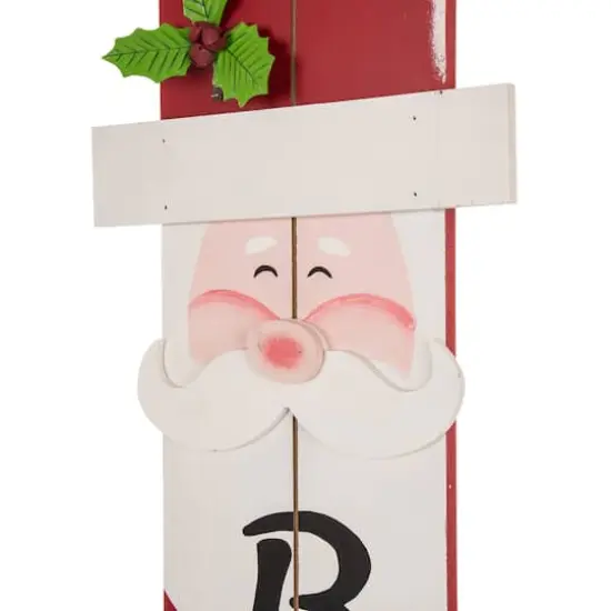 Glitzhome&reg; 3.5ft. Wooden Believe Santa Porch Sign {4}