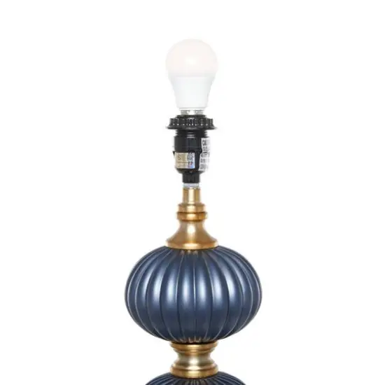 Blue Velvet Transitional Floor Lamp, 69" x 18" x 18" {8}