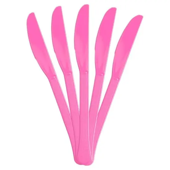 JAM Paper Premium Utensils Plastic Knives Party Pack, 48ct. Fuchsia Hot Pink {3}
