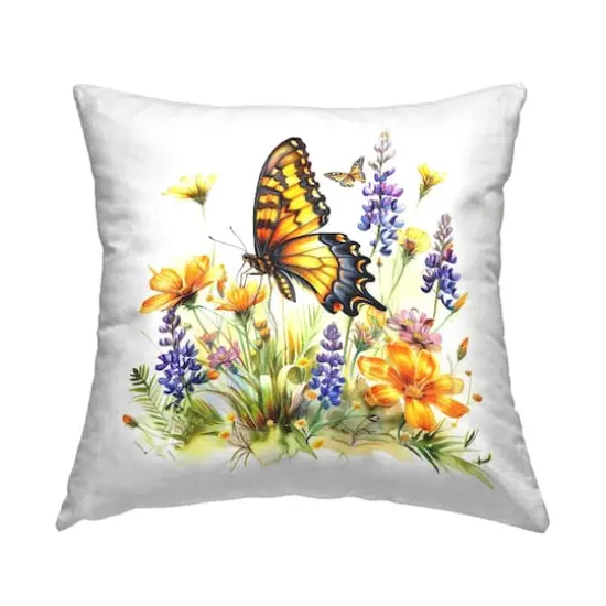 Stupell Industries Butterfly Wings Garden Decorative Printed Throw Pillow {1}