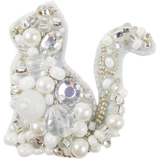 Crystal Art Beadwork Kit For Creating Brooch Cat {4}