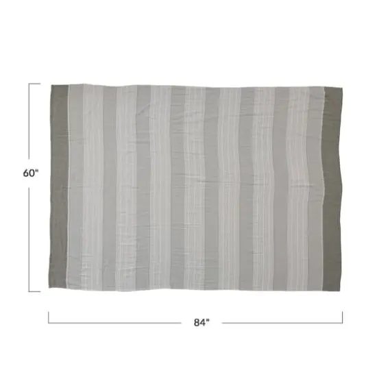 Hello Honey&reg; 84" Cream & Olive Cotton Double Cloth Tablecloth {4}