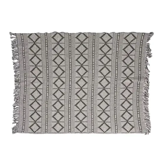 Hello Honey&reg; Green & Beige Diamond Soft Recycled Cotton Blend Throw {5}