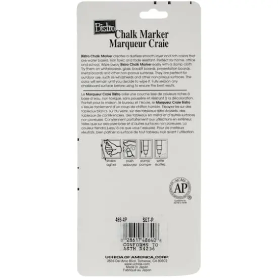 Marvy&reg; Uchida Bistro Assorted Pastels Extra Fine Point Chalk Marker Set, 4ct. {3}