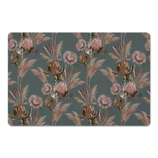 Protea Blooms Floor Mat Emerald {1}