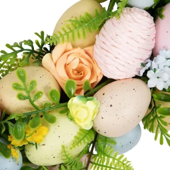 15" Artificial Floral Easter Egg Spring Wreath {5}