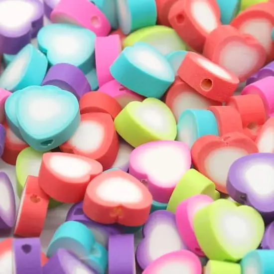 9mm Neon Heart Clay Beads by Creatology&trade; {4}