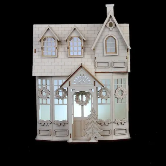 12.25" Unfinished Village House DIY LED Wood D&eacute;cor by Make Market&reg; {3}