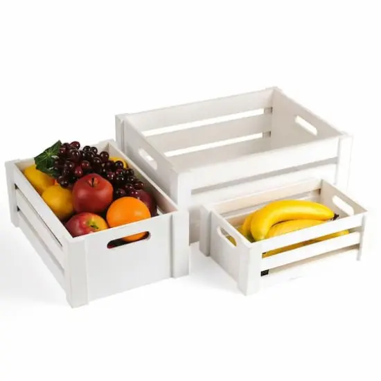 NEX&trade; Distressed Wood Storage Containers Display Risers Set Natural {6}