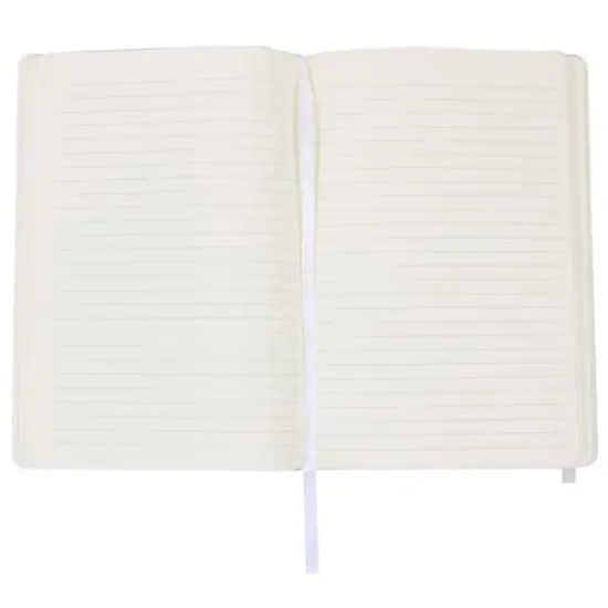 JAM Paper Large Hardcover Notebook with Elastic Band White {6}