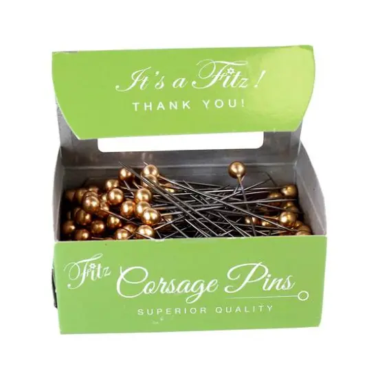 Fitz 2" Round-Head Corsage Pins, 144ct. Gold {1}